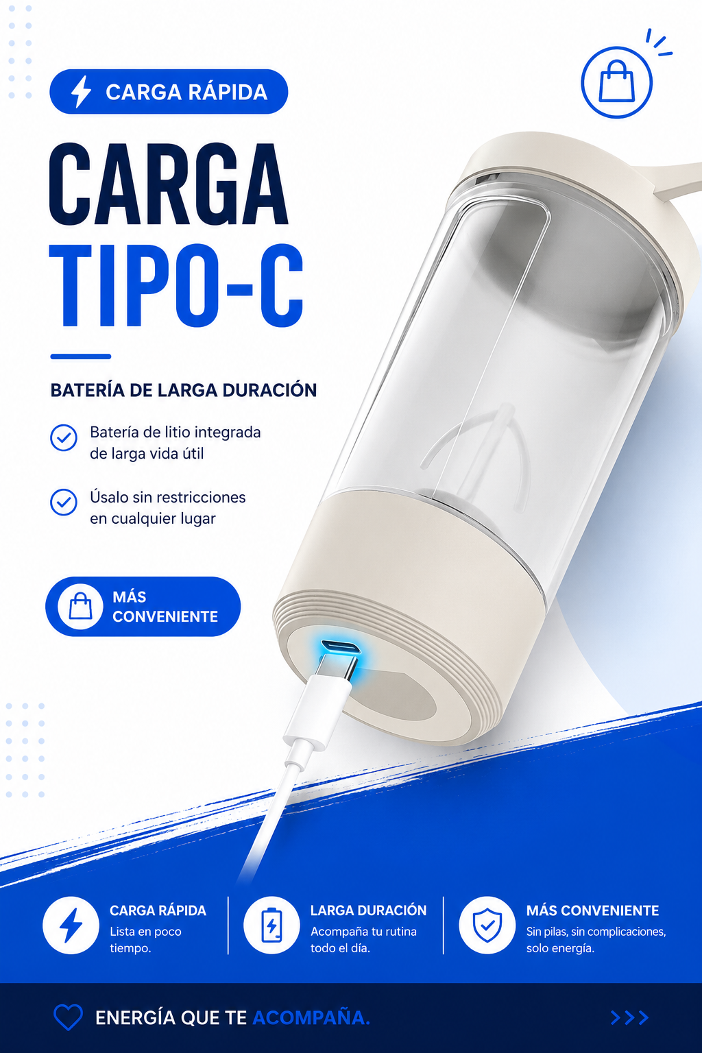 Shaker Eléctrico Automático 400 ml USB